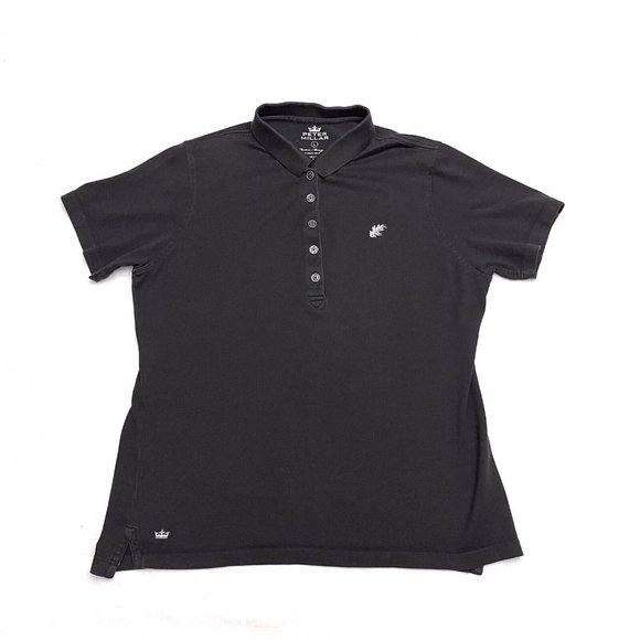 Peter Millar Moisture Management Women’s Black Short‎ Sleeve Polo Size Large - Picture 1 of 4